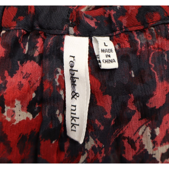 Robbi & Nikki 100% Silk Y2k Babydoll Halter Top Sz L Whimsigoth Grunge - Picture 6 of 8